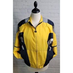 Vintage 90s Tail Windbreaker Jacket Coat Sz S Yellow Navy White Classic Lined